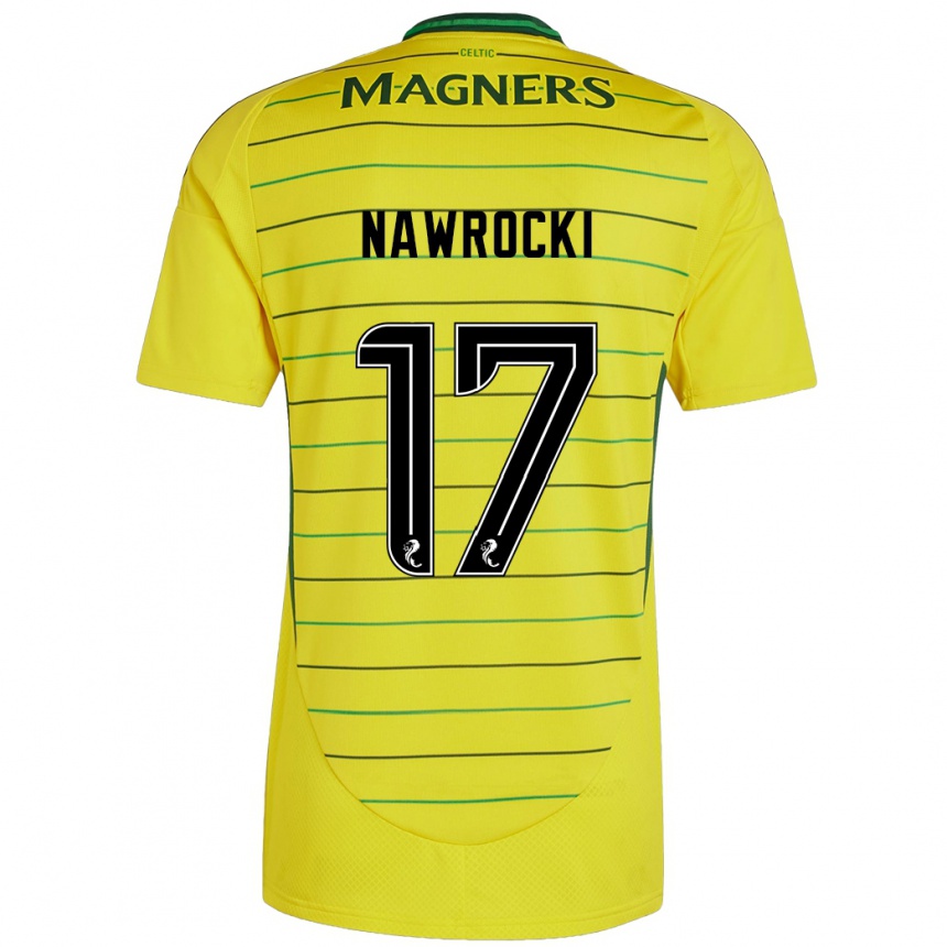 Vaikiškas Maik Nawrocki #17 Geltona Išvykos Marškinėliai 2024/25 T-Shirt