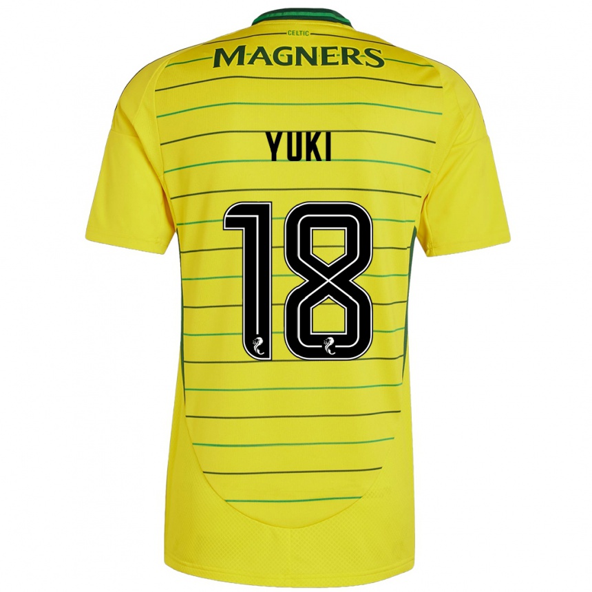 Vaikiškas Yuki Kobayashi #18 Geltona Išvykos Marškinėliai 2024/25 T-Shirt