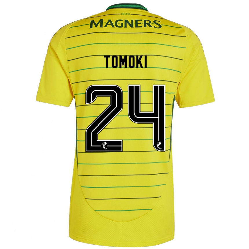 Vaikiškas Tomoki Iwata #24 Geltona Išvykos Marškinėliai 2024/25 T-Shirt