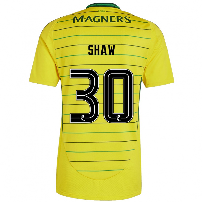 Vaikiškas Liam Shaw #30 Geltona Išvykos Marškinėliai 2024/25 T-Shirt