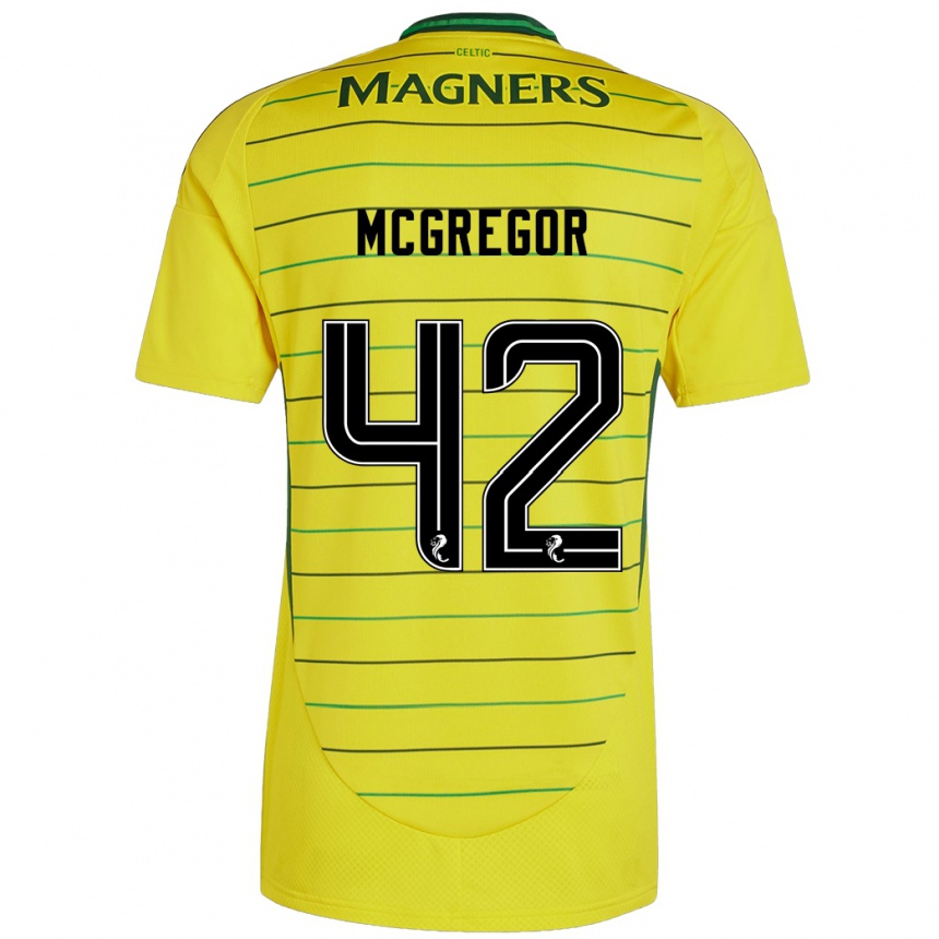 Vaikiškas Callum Mcgregor #42 Geltona Išvykos Marškinėliai 2024/25 T-Shirt