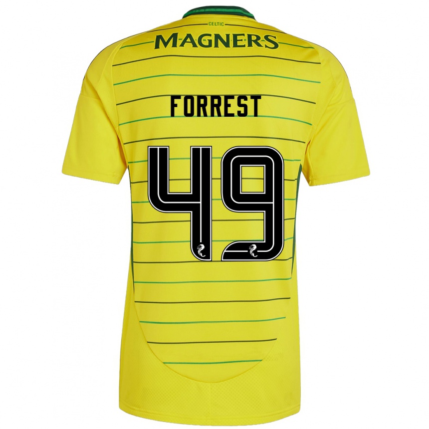 Vaikiškas James Forrest #49 Geltona Išvykos Marškinėliai 2024/25 T-Shirt