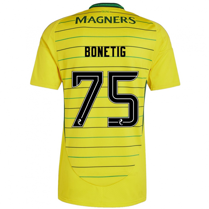 Vaikiškas Liam Bonetig #75 Geltona Išvykos Marškinėliai 2024/25 T-Shirt