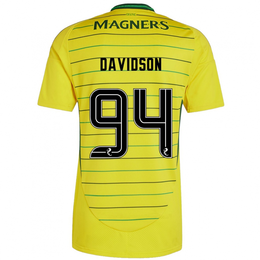 Vaikiškas Bruno Davidson #94 Geltona Išvykos Marškinėliai 2024/25 T-Shirt