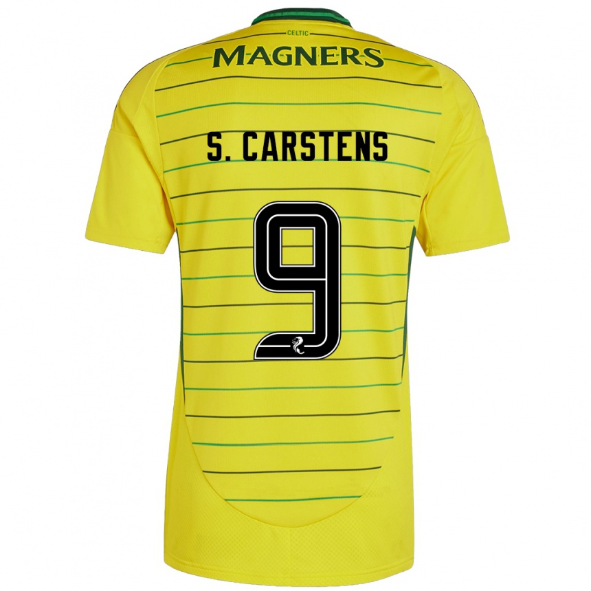 Vaikiškas Signe Carstens #9 Geltona Išvykos Marškinėliai 2024/25 T-Shirt