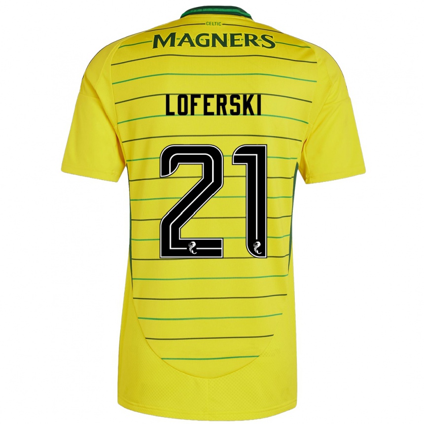 Vaikiškas Kit Loferski #21 Geltona Išvykos Marškinėliai 2024/25 T-Shirt