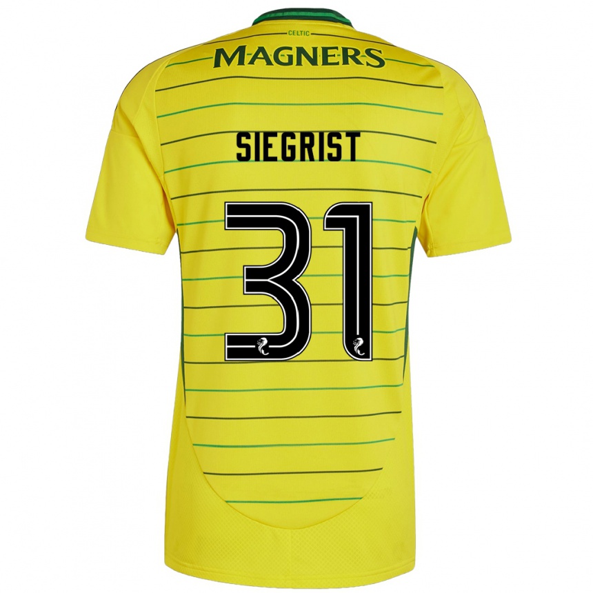 Vaikiškas Benjamin Siegrist #31 Geltona Išvykos Marškinėliai 2024/25 T-Shirt