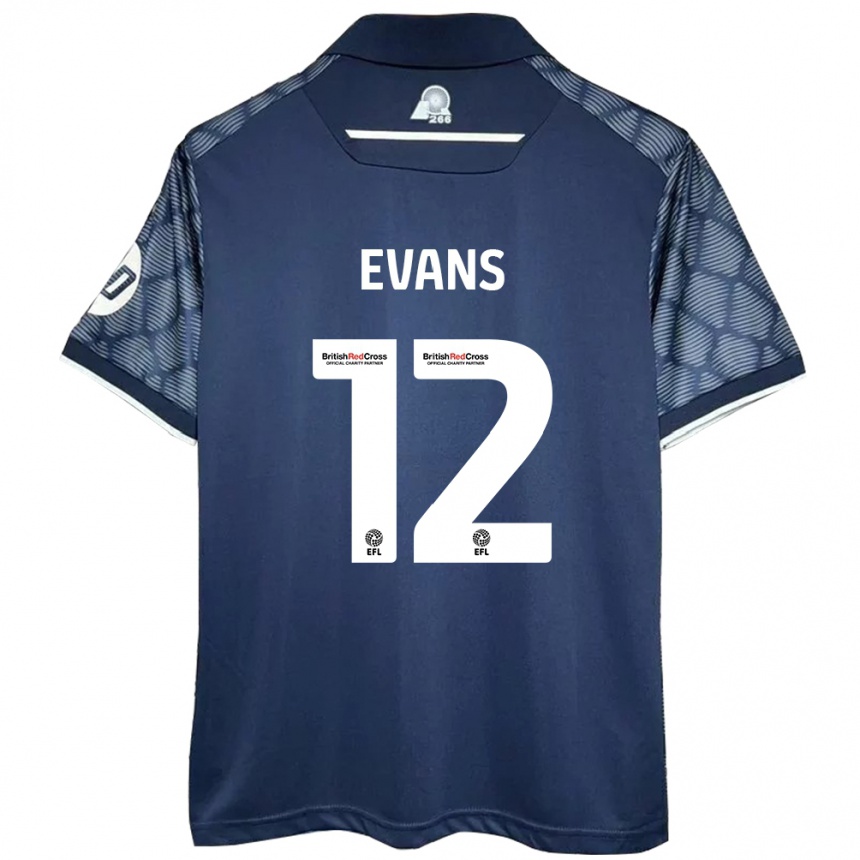 Vaikiškas George Evans #12 Juoda Išvykos Marškinėliai 2024/25 T-Shirt