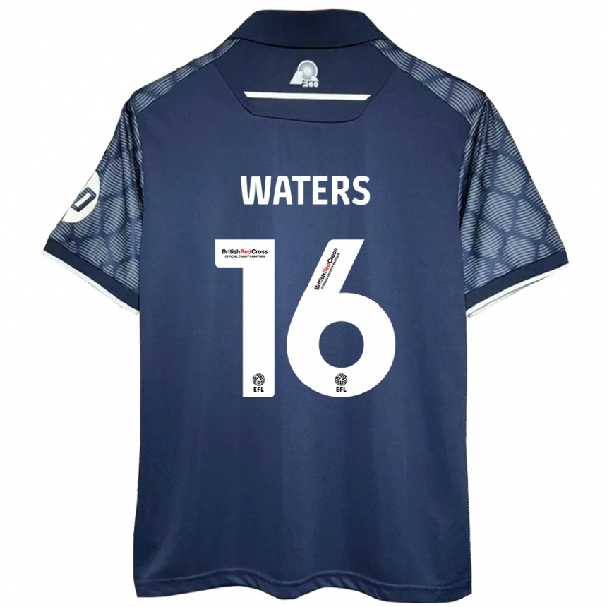 Vaikiškas Billy Waters #16 Juoda Išvykos Marškinėliai 2024/25 T-Shirt