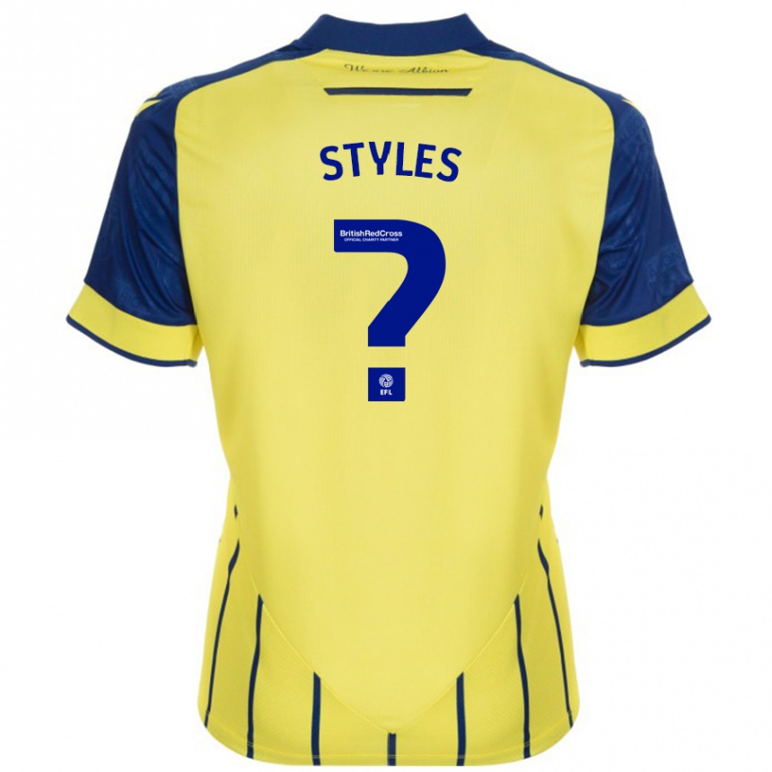 Vaikiškas Callum Styles #0 Geltona Mėlyna Išvykos Marškinėliai 2024/25 T-Shirt