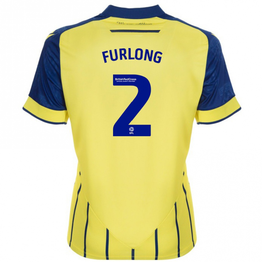 Vaikiškas Darnell Furlong #2 Geltona Mėlyna Išvykos Marškinėliai 2024/25 T-Shirt