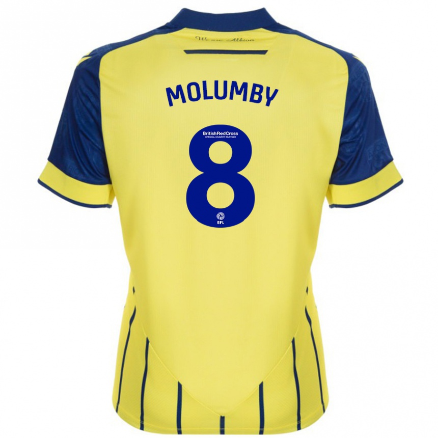 Vaikiškas Jayson Molumby #8 Geltona Mėlyna Išvykos Marškinėliai 2024/25 T-Shirt