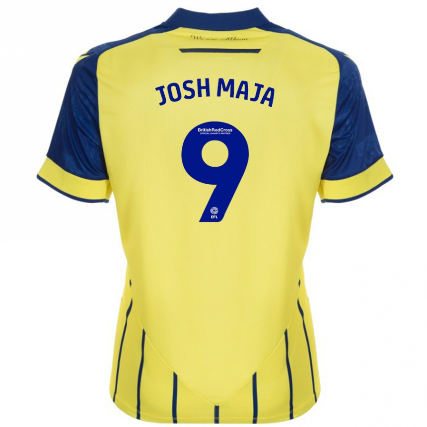 Vaikiškas Josh Maja #9 Geltona Mėlyna Išvykos Marškinėliai 2024/25 T-Shirt