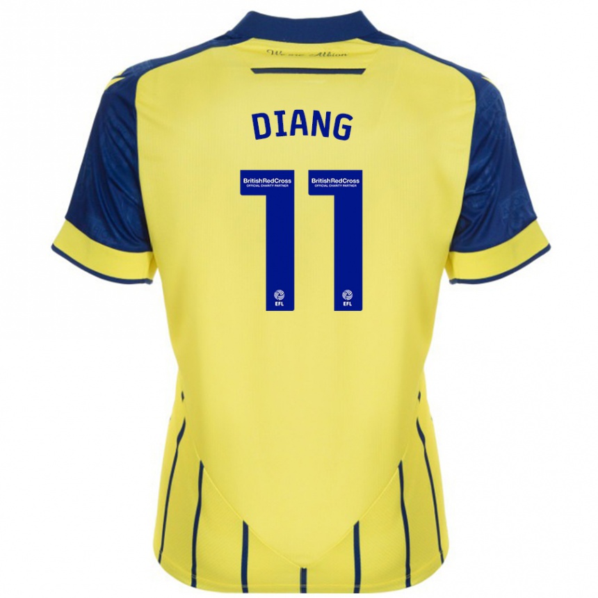 Vaikiškas Grady Diangana #11 Geltona Mėlyna Išvykos Marškinėliai 2024/25 T-Shirt