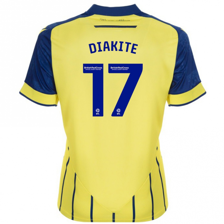 Vaikiškas Ousmane Diakité #17 Geltona Mėlyna Išvykos Marškinėliai 2024/25 T-Shirt