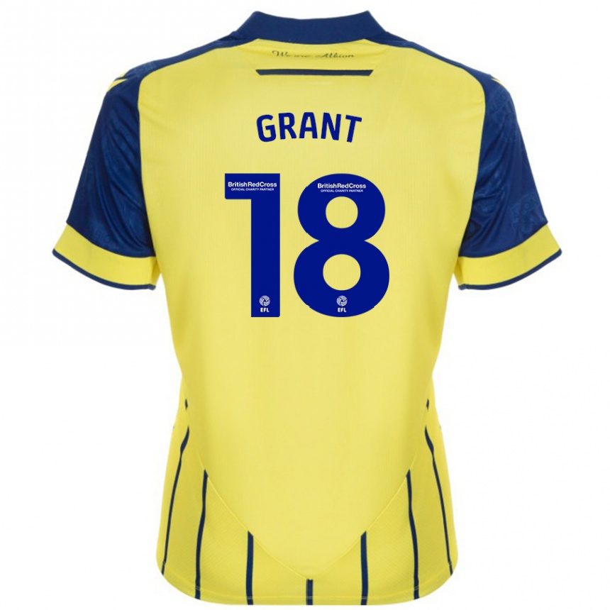 Vaikiškas Karlan Grant #18 Geltona Mėlyna Išvykos Marškinėliai 2024/25 T-Shirt