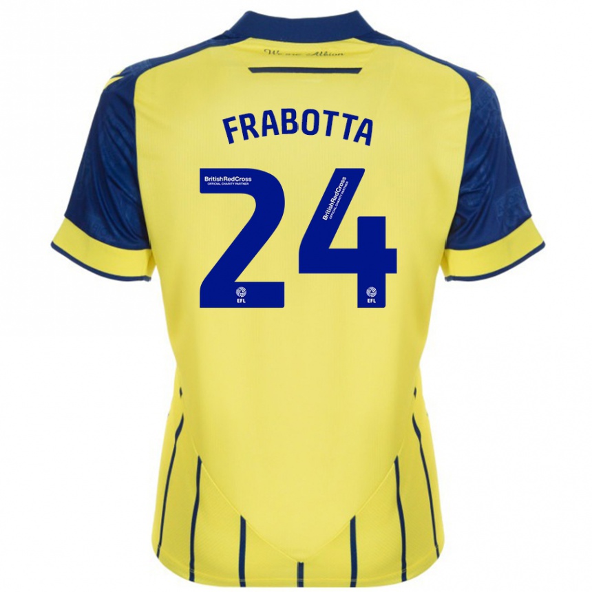 Vaikiškas Gianluca Frabotta #24 Geltona Mėlyna Išvykos Marškinėliai 2024/25 T-Shirt