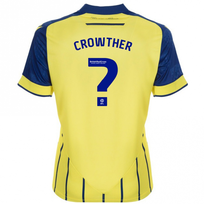 Vaikiškas Matthew Crowther #0 Geltona Mėlyna Išvykos Marškinėliai 2024/25 T-Shirt