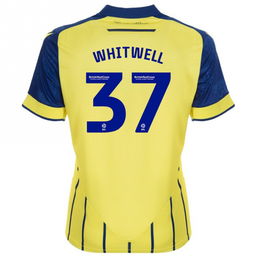 Vaikiškas Harry Whitwell #37 Geltona Mėlyna Išvykos Marškinėliai 2024/25 T-Shirt