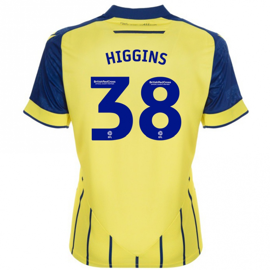 Vaikiškas Akeel Higgins #38 Geltona Mėlyna Išvykos Marškinėliai 2024/25 T-Shirt