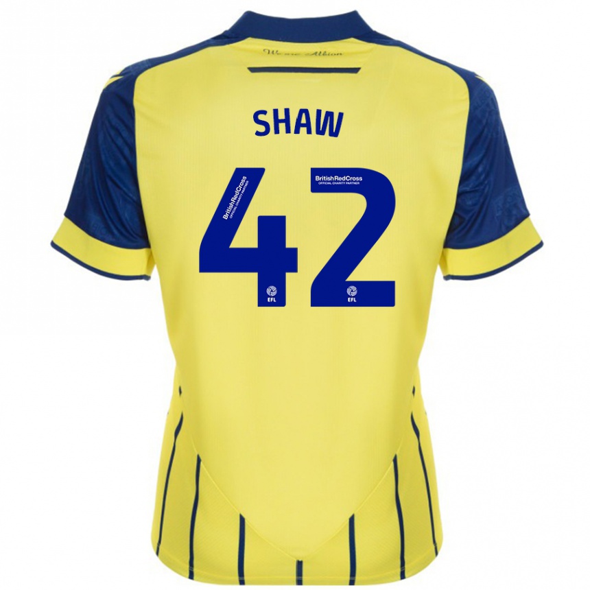 Vaikiškas Josh Shaw #42 Geltona Mėlyna Išvykos Marškinėliai 2024/25 T-Shirt