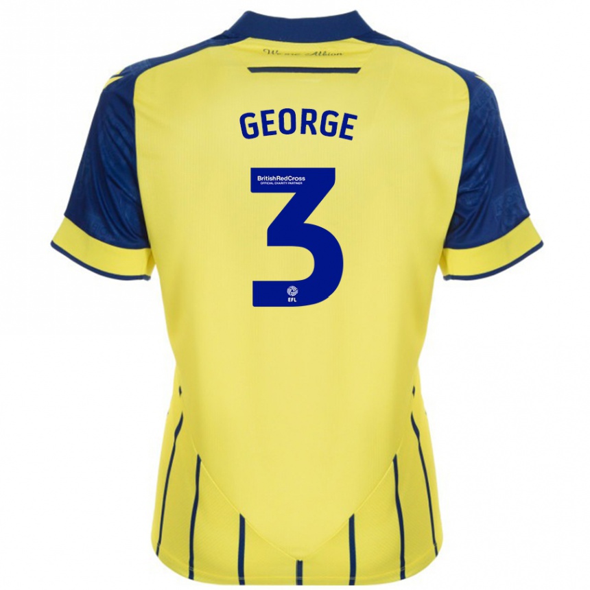 Vaikiškas Hannah George #3 Geltona Mėlyna Išvykos Marškinėliai 2024/25 T-Shirt