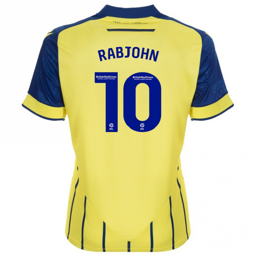 Vaikiškas Olivia Rabjohn #10 Geltona Mėlyna Išvykos Marškinėliai 2024/25 T-Shirt