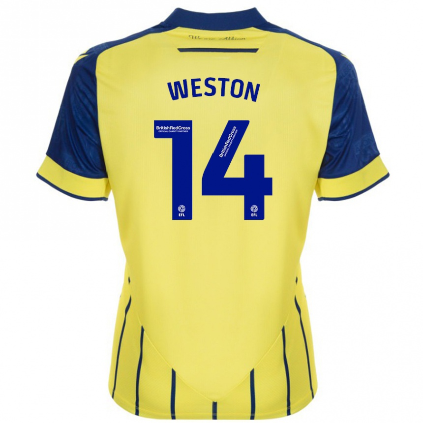 Vaikiškas Steph Weston #14 Geltona Mėlyna Išvykos Marškinėliai 2024/25 T-Shirt