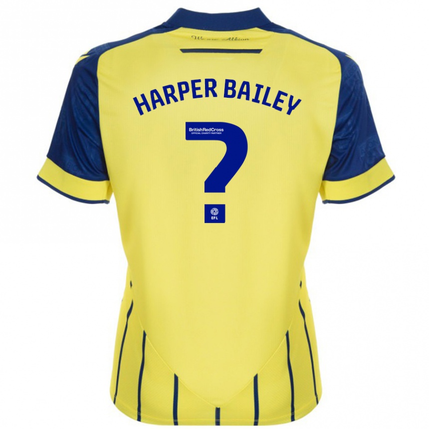 Vaikiškas Aaron Harper-Bailey #0 Geltona Mėlyna Išvykos Marškinėliai 2024/25 T-Shirt