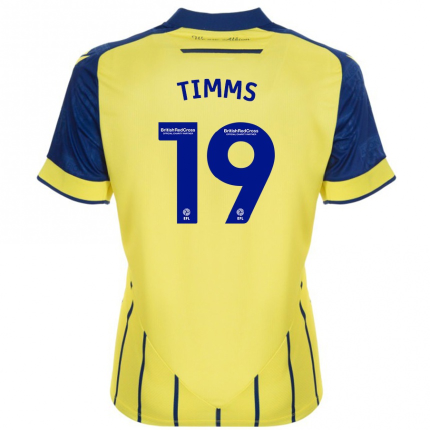 Vaikiškas Maria Timms #19 Geltona Mėlyna Išvykos Marškinėliai 2024/25 T-Shirt