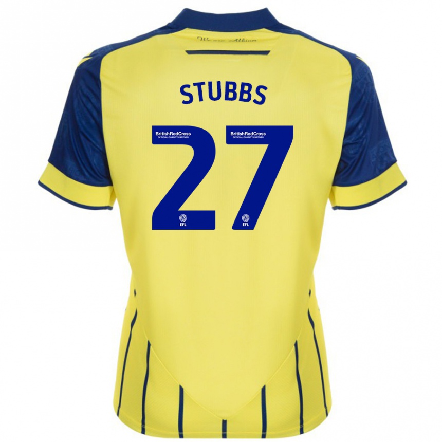 Vaikiškas Olivia Stubbs #27 Geltona Mėlyna Išvykos Marškinėliai 2024/25 T-Shirt