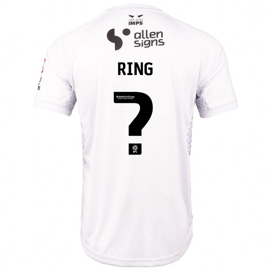 Vaikiškas Erik Ring #0 Raudona Balta Išvykos Marškinėliai 2024/25 T-Shirt