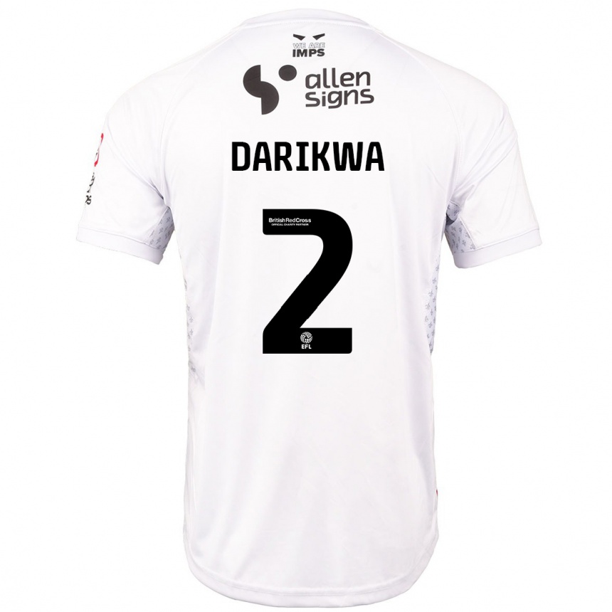 Vaikiškas Tendayi Darikwa #2 Raudona Balta Išvykos Marškinėliai 2024/25 T-Shirt