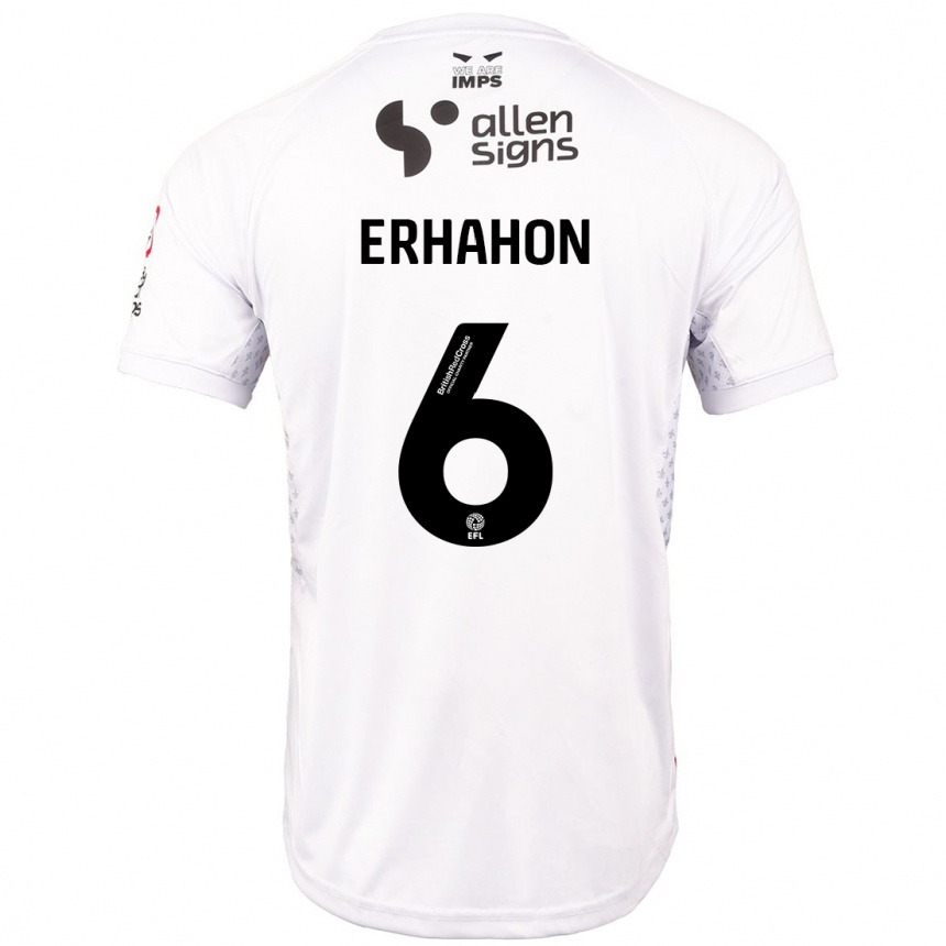 Vaikiškas Ethan Erhahon #6 Raudona Balta Išvykos Marškinėliai 2024/25 T-Shirt