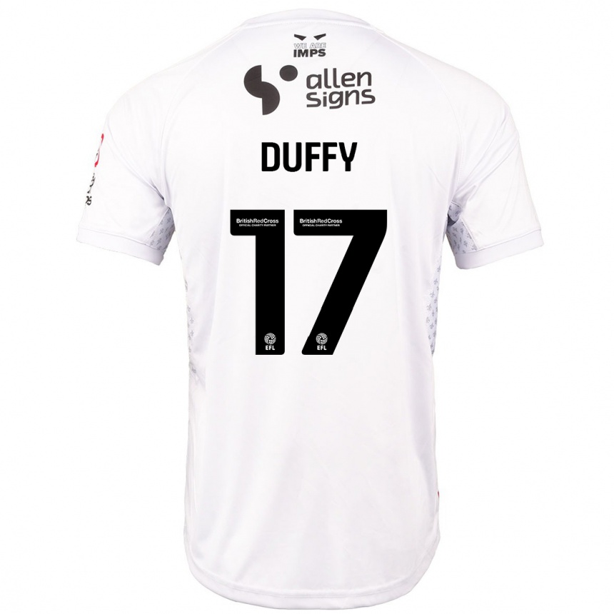 Vaikiškas Dylan Duffy #17 Raudona Balta Išvykos Marškinėliai 2024/25 T-Shirt