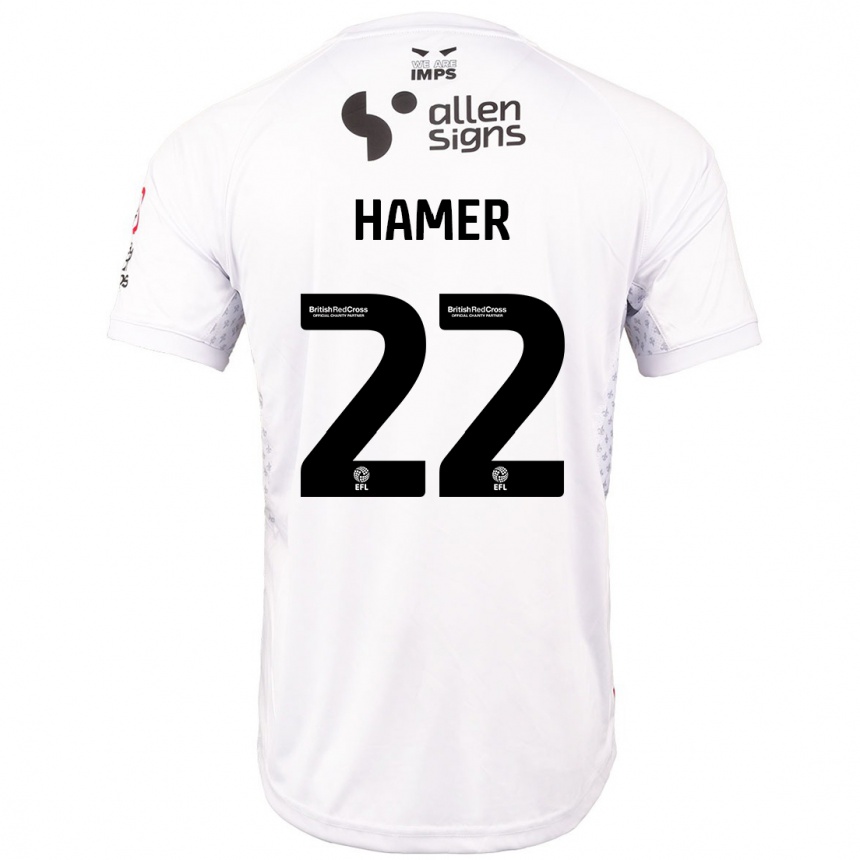 Vaikiškas Tom Hamer #22 Raudona Balta Išvykos Marškinėliai 2024/25 T-Shirt