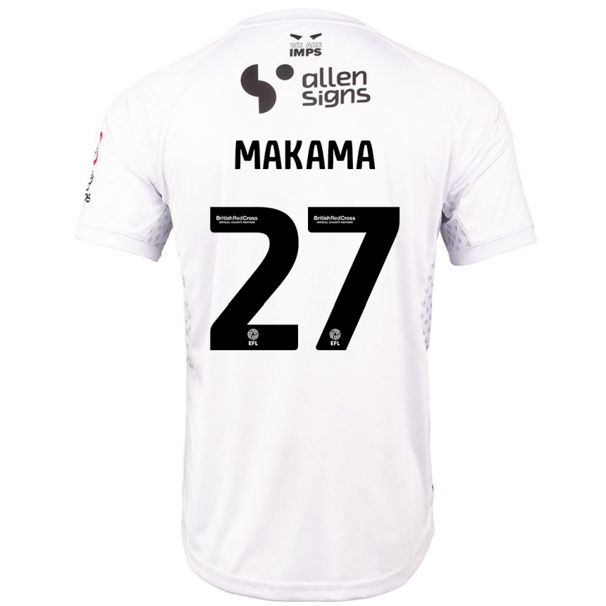 Vaikiškas Jovon Makama #27 Raudona Balta Išvykos Marškinėliai 2024/25 T-Shirt