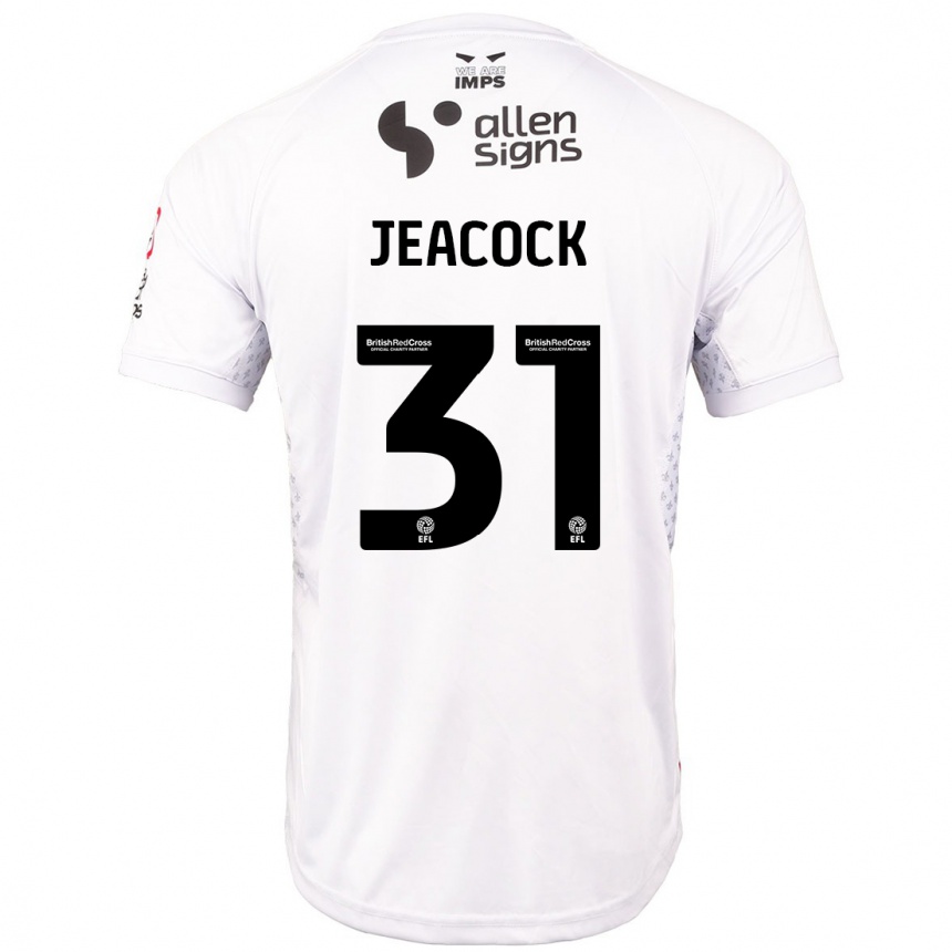 Vaikiškas Zach Jeacock #31 Raudona Balta Išvykos Marškinėliai 2024/25 T-Shirt