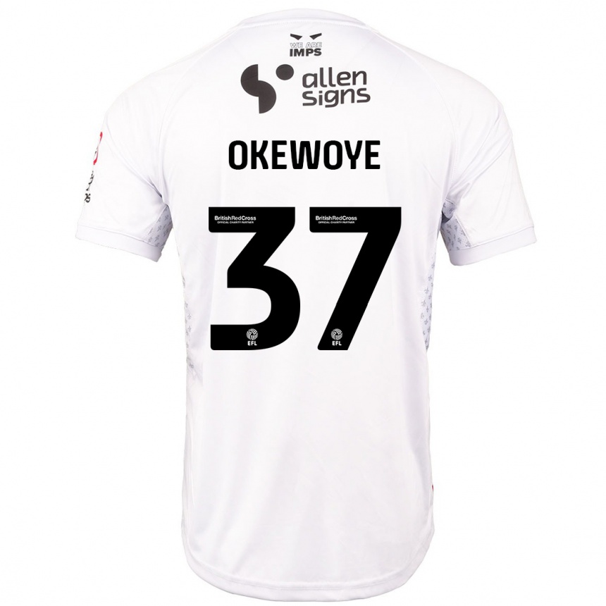 Vaikiškas Gbolahan Okewoye #37 Raudona Balta Išvykos Marškinėliai 2024/25 T-Shirt