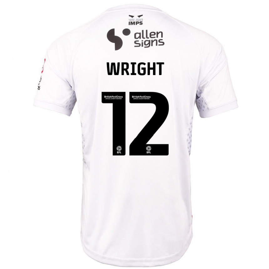 Vaikiškas Jordan Wright #12 Raudona Balta Išvykos Marškinėliai 2024/25 T-Shirt