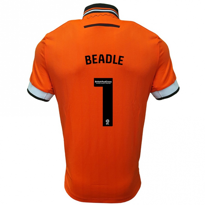 Vaikiškas James Beadle #1 Oranžinė Balta Išvykos Marškinėliai 2024/25 T-Shirt