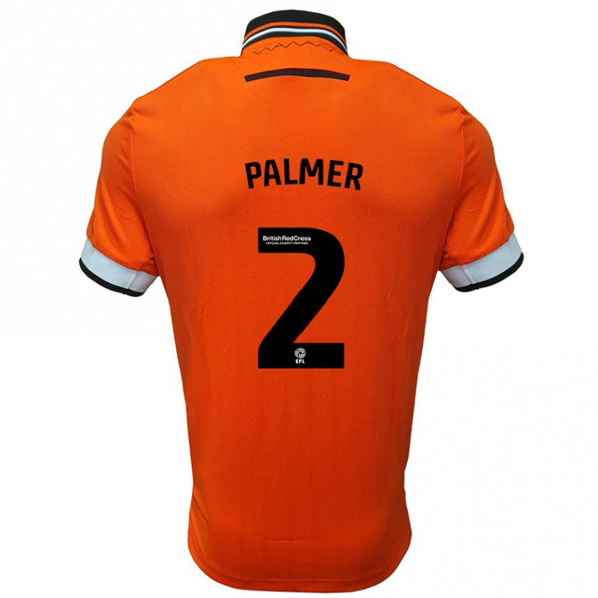 Vaikiškas Liam Palmer #2 Oranžinė Balta Išvykos Marškinėliai 2024/25 T-Shirt