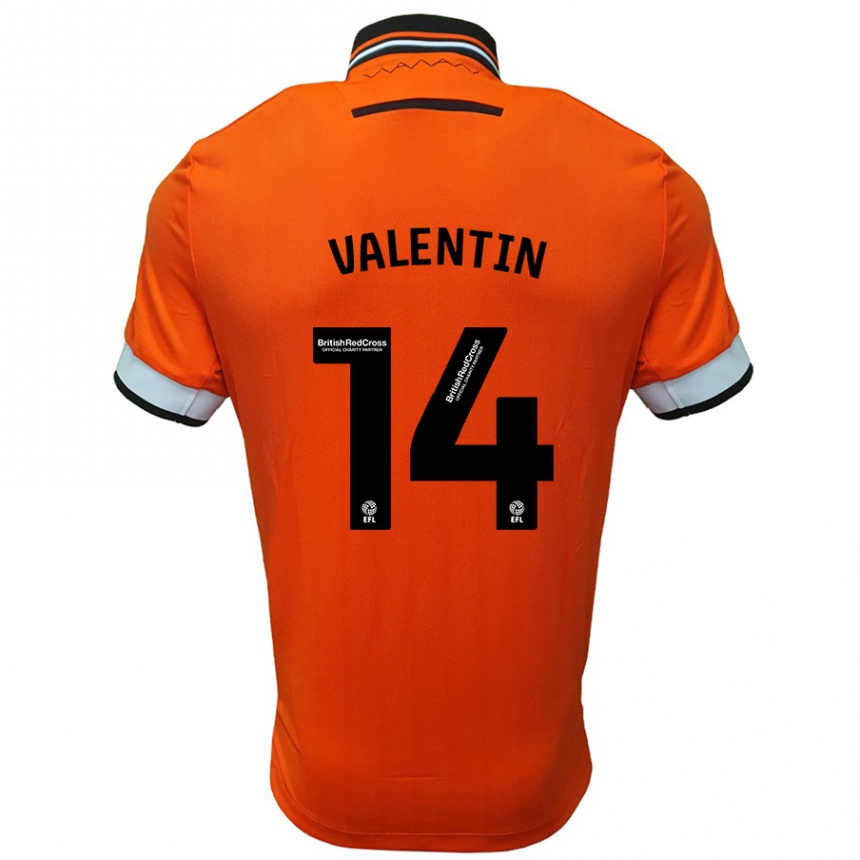 Vaikiškas Pol Valentín #14 Oranžinė Balta Išvykos Marškinėliai 2024/25 T-Shirt