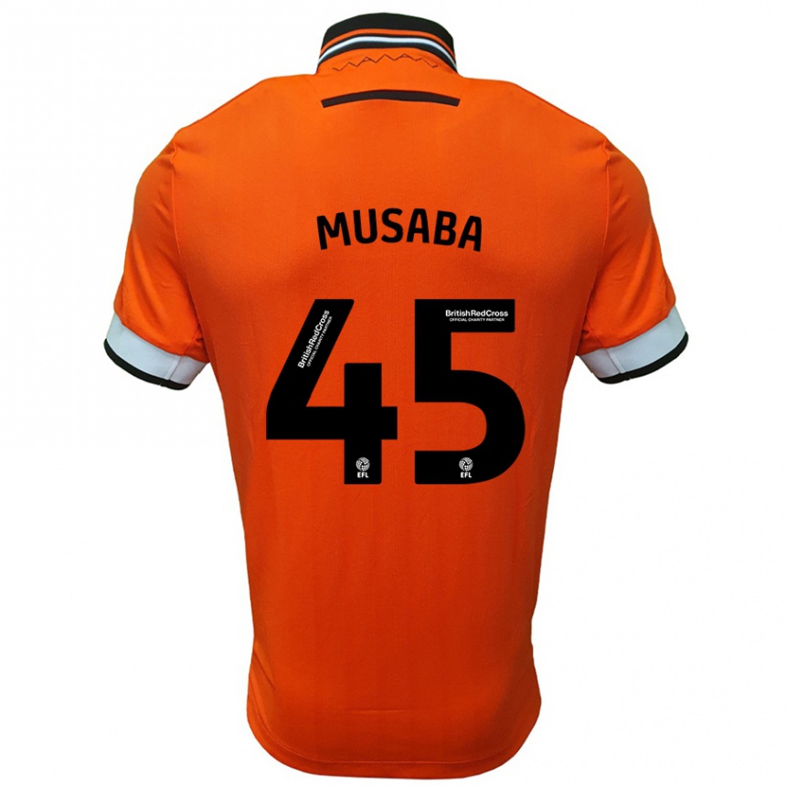 Vaikiškas Anthony Musaba #45 Oranžinė Balta Išvykos Marškinėliai 2024/25 T-Shirt