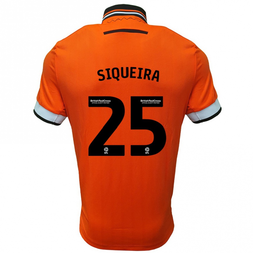 Vaikiškas Guilherme Siqueira #25 Oranžinė Balta Išvykos Marškinėliai 2024/25 T-Shirt