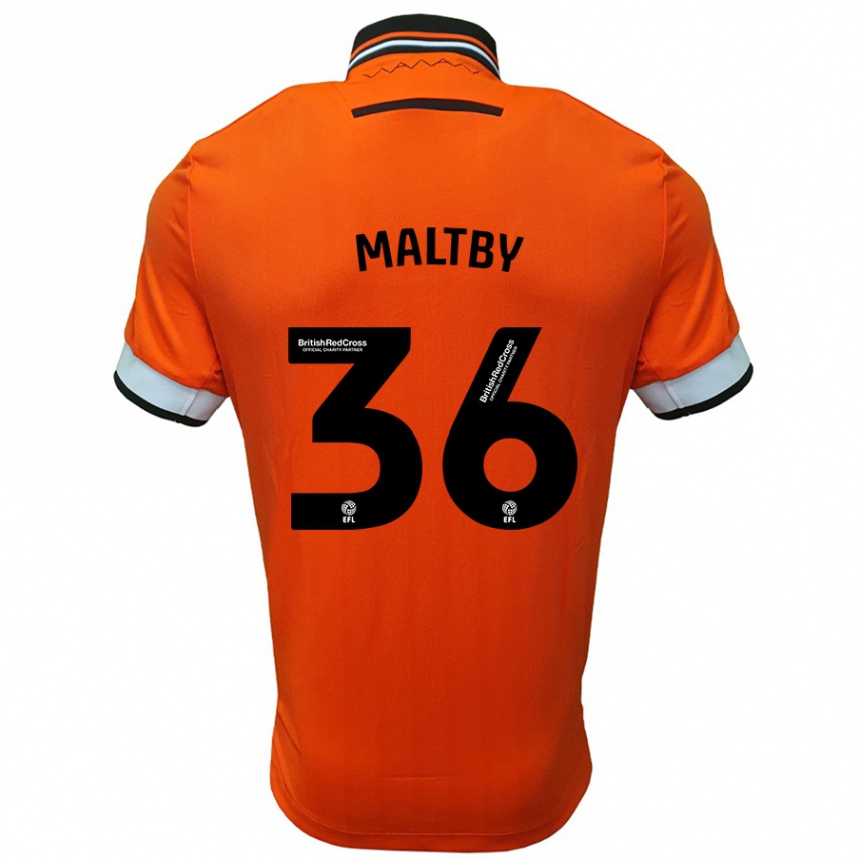 Vaikiškas Mackenzie Maltby #36 Oranžinė Balta Išvykos Marškinėliai 2024/25 T-Shirt