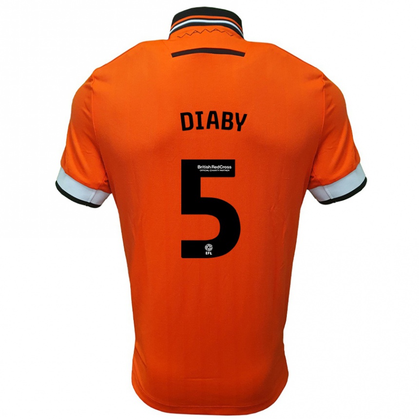 Vaikiškas Bambo Diaby #5 Oranžinė Balta Išvykos Marškinėliai 2024/25 T-Shirt