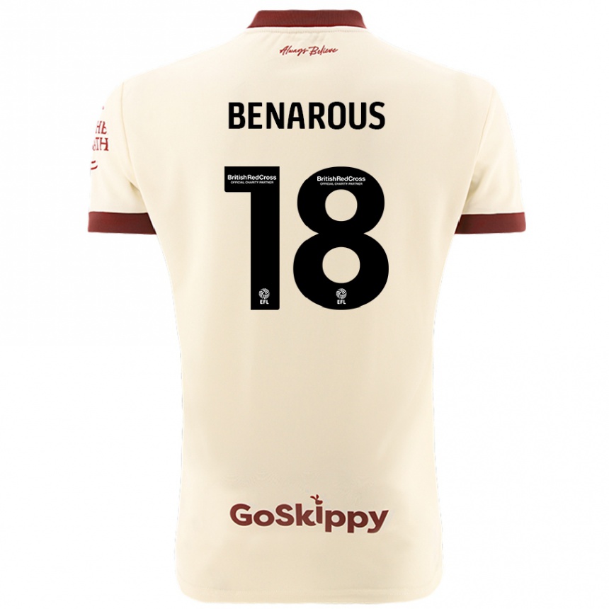 Vaikiškas Ayman Benarous #18 Kreminė Balta Išvykos Marškinėliai 2024/25 T-Shirt