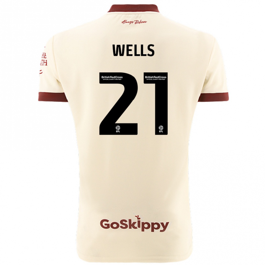 Vaikiškas Nahki Wells #21 Kreminė Balta Išvykos Marškinėliai 2024/25 T-Shirt