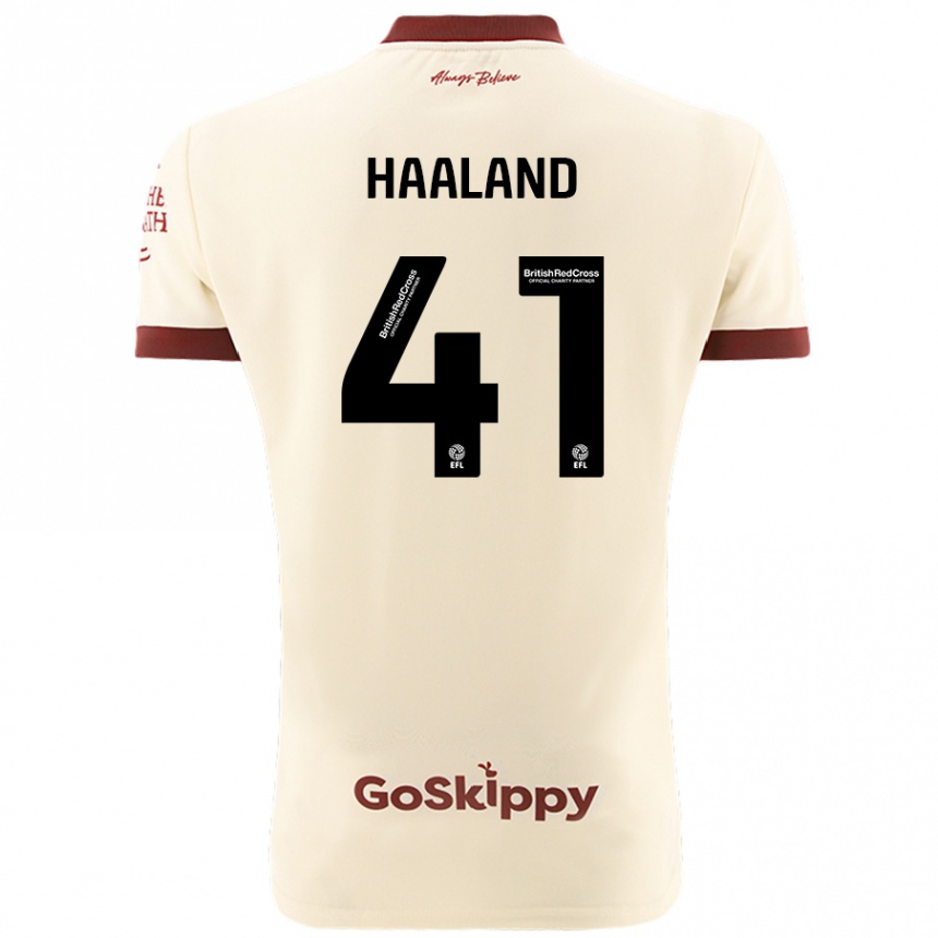 Vaikiškas Benedicte Haaland #41 Kreminė Balta Išvykos Marškinėliai 2024/25 T-Shirt